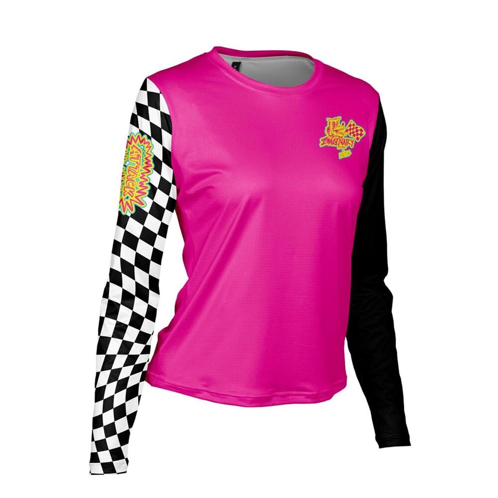 Voler Womens Endurance Air Long Sleeve Tee - S - Hot Pink / Black